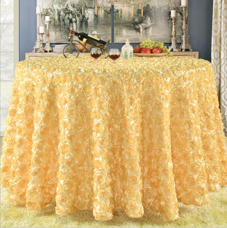 Great Gatsby 3D Rose Flowers wedding table cloth round and wedding cake table idea Masquerade Birthday Party White Burgundy Yellow