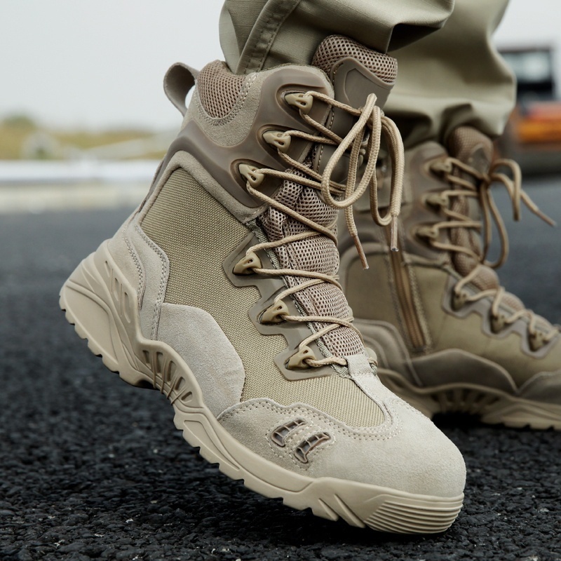 Brand Men Zipper Military Boots Special Forces Tactical Desert Combat Boots Outdoor Hiking Shoes Snow Boots