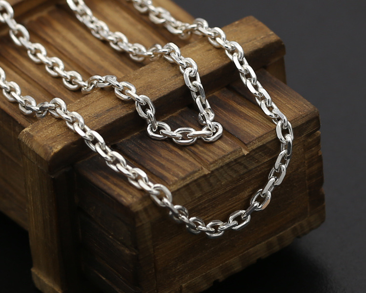 Brand new 925 sterling silver vintage jewelry antique silver Japanese hand-made designer necklace chains 8 length selections for men