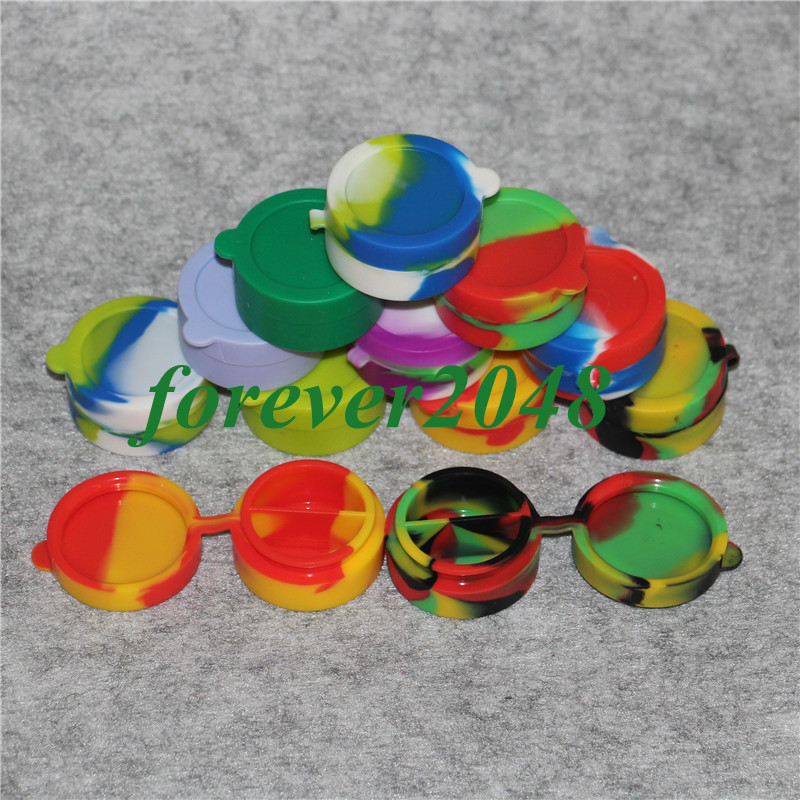 Colorful 2in1 Silicone Wax Box 10ML Wax Containers Silicone Jars Containers Silicon Holder Box Silicon Jars Wax Containers