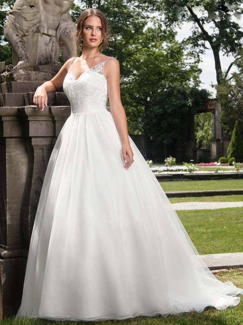 Sexy v-neck Ball Gown Wedding Dress Illusion with Applique Pleats Tulle Ball Gown Bridal Gowns Plus Size wedding dresses, White
Sexy v-neck Ball Gown Wedding Dress Illusion with Applique Pleats Tulle Ball Gown Bridal Gowns Plus Size wedding dresses, White