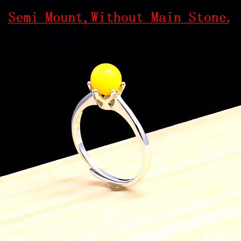 925 Sterling Silver Women Engagement Wedding Ring 4-5MM Round Bead or Pearl Semi Mount Ring Wholesale