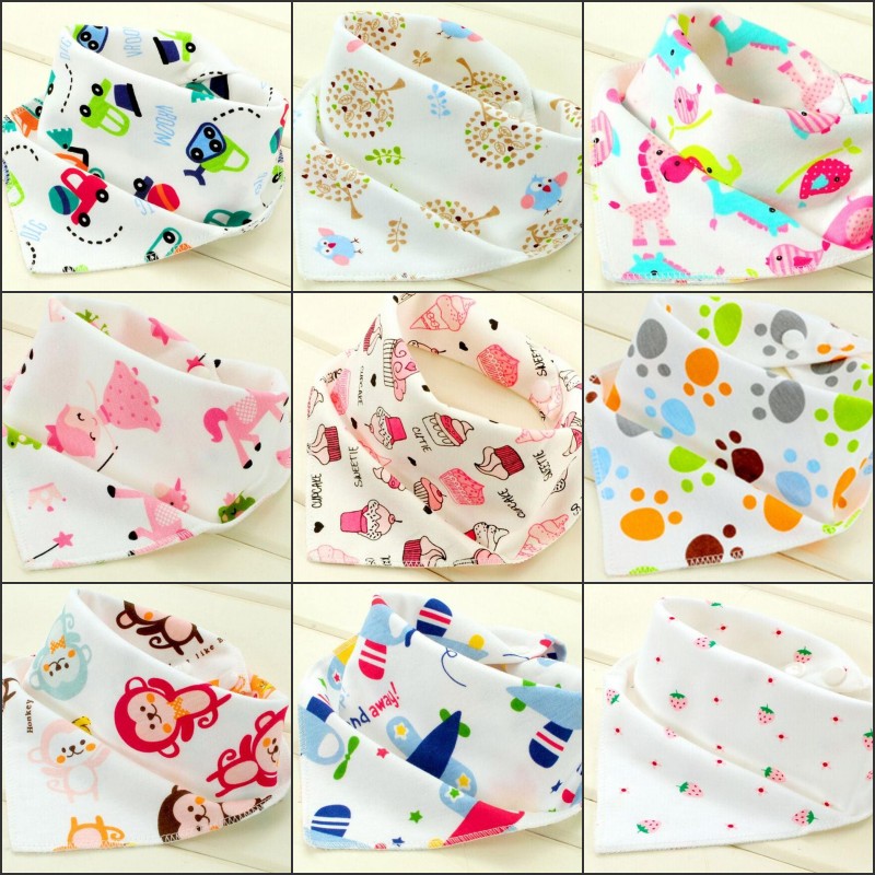 Triangle Baby Bibs Cute 100% Cotton burb cloths Double Layers Scarf Baby Burp Cloths for Boys Girls
Triangle Baby Bibs Cute 100% Cotton burb cloths Double Layers Scarf Baby Burp Cloths for Boys Girls