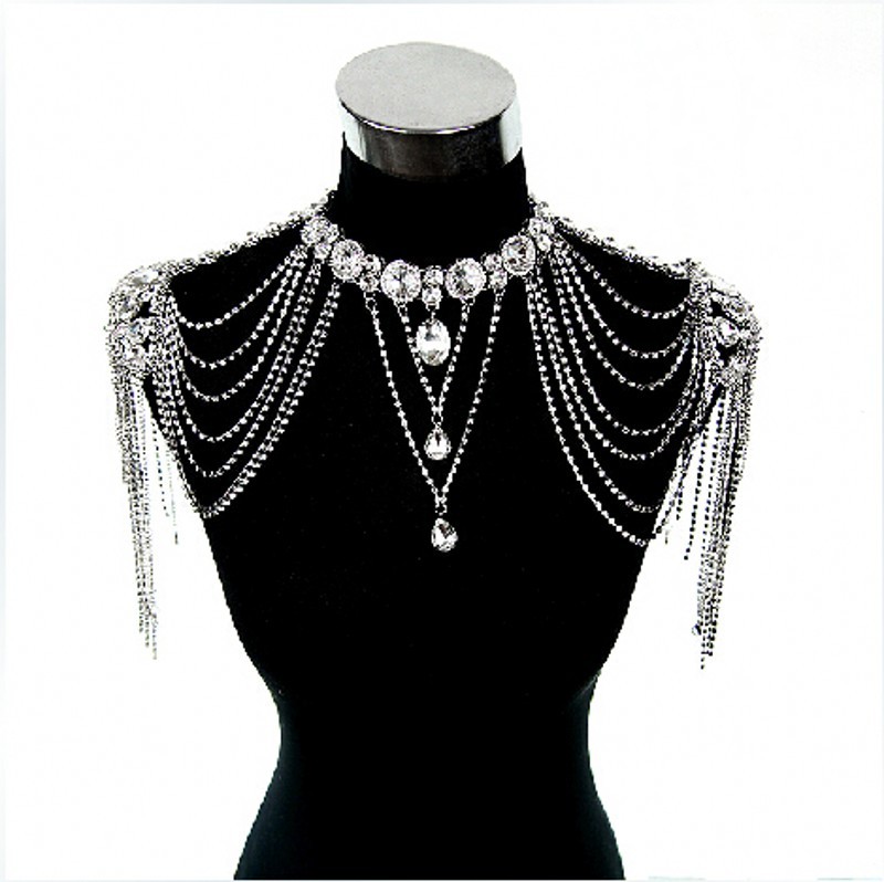 Spring 2019 New Style Bridal Shoulder Chain Real Photos Sparkly Rhinestones Wedding Shoulder Chain Jewelry Necklace in Stock, White
Spring 2019 New Style Bridal Shoulder Chain Real Photos Sparkly Rhinestones Wedding Shoulder Chain Jewelry Necklace in Stock, White