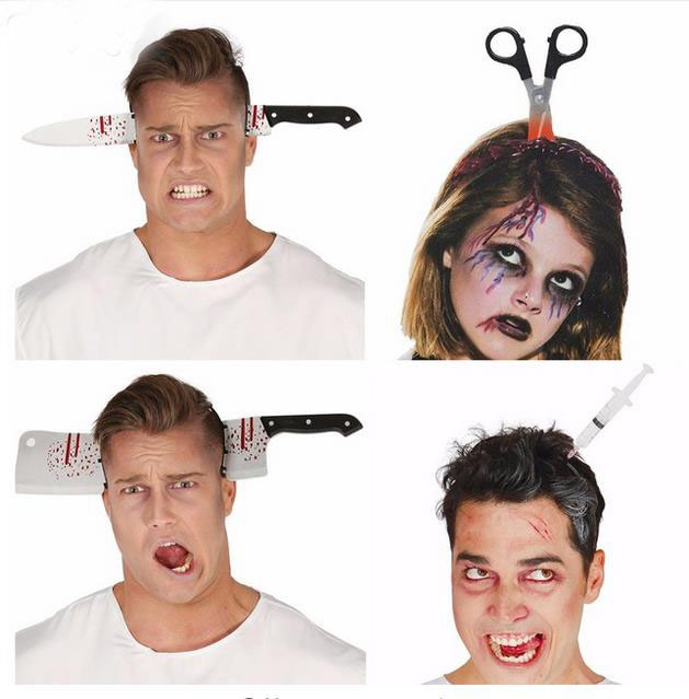 

Halloween Decor Horror Knife Bloody Machete Halloween Party Supplies Haloween Headband Props for 2018 Festival Decoration GA387