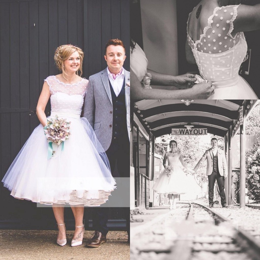 2018 Vintage Organza Short Wedding Dresses Scoop Cap Sleeve White Dots Country Wedding Bride Dresses Garden Plus Size Tea Length Bridal Gown, Same as image
2018 Vintage Organza Short Wedding Dresses Scoop Cap Sleeve White Dots Country Wedding Bride Dresses Garden Plus Size Tea Length Bridal Gown, Same as image