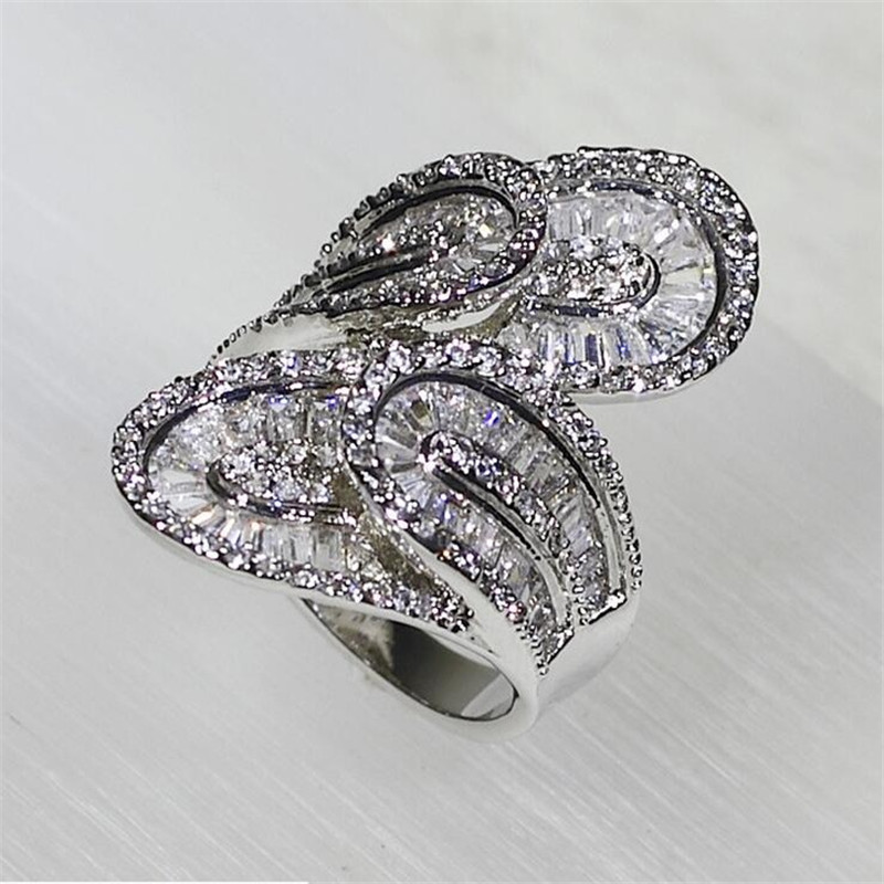 Majestic Sensation Court style 925 Sterling silver Fine Bridal rings Diamond Cz Engagement wedding band ring for women men