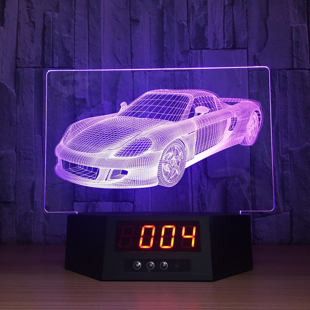 Sports Car Models 3D Illusion Night Lights LED 7 Color Change Desk Lamp Decor #R21