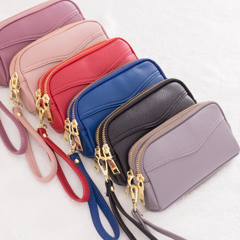 2018 new style double zipper hand bag women's fashion small hand bag mobile phone bag zero purse simple, Black
2018 new style double zipper hand bag women's fashion small hand bag mobile phone bag zero purse simple, Black