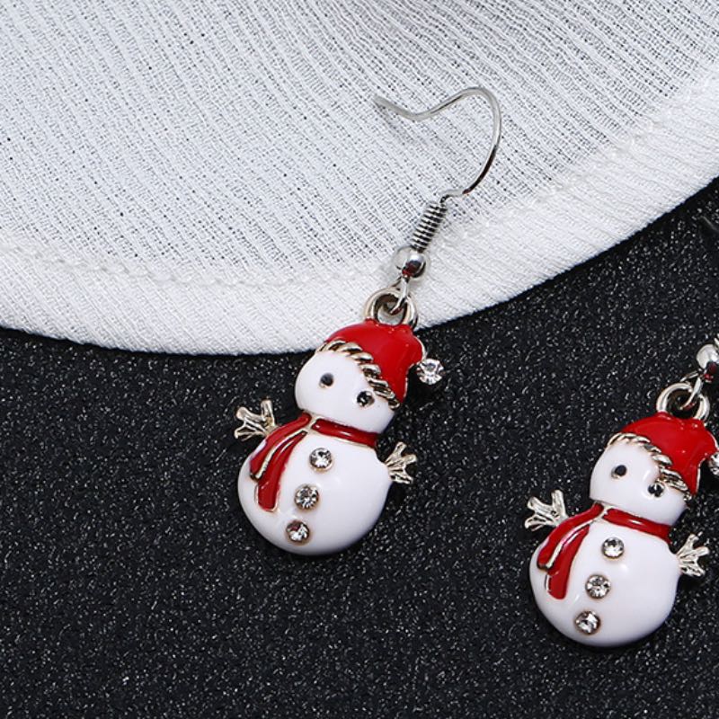 Snowman Earrings Fashion And Lovely Design For Girls Dangle & Chandelier Christmas Holiday Gift Santa Claus Rhinestone Eardrop
