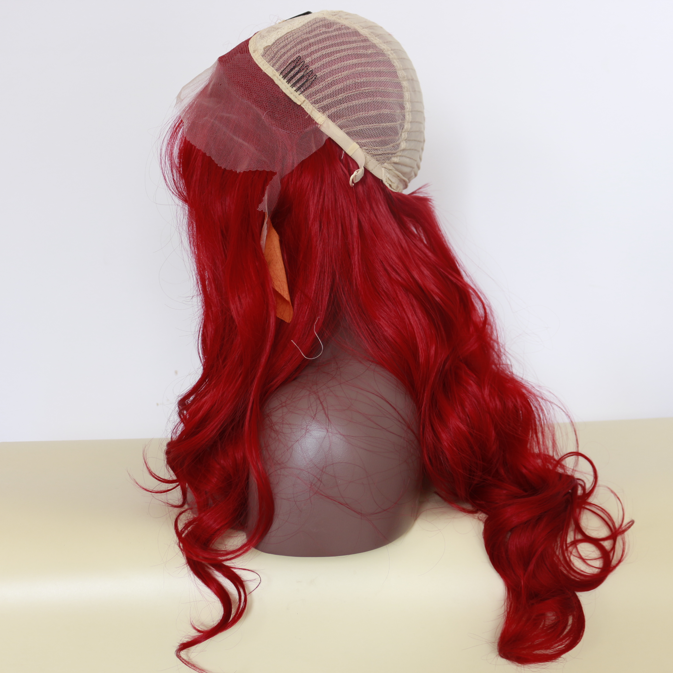 Sexy Burgundy Red Body Wave Long Wigs with baby hair Glueless Brazilian Synthetic Lace Front Wigs for Black Women Heat Resista