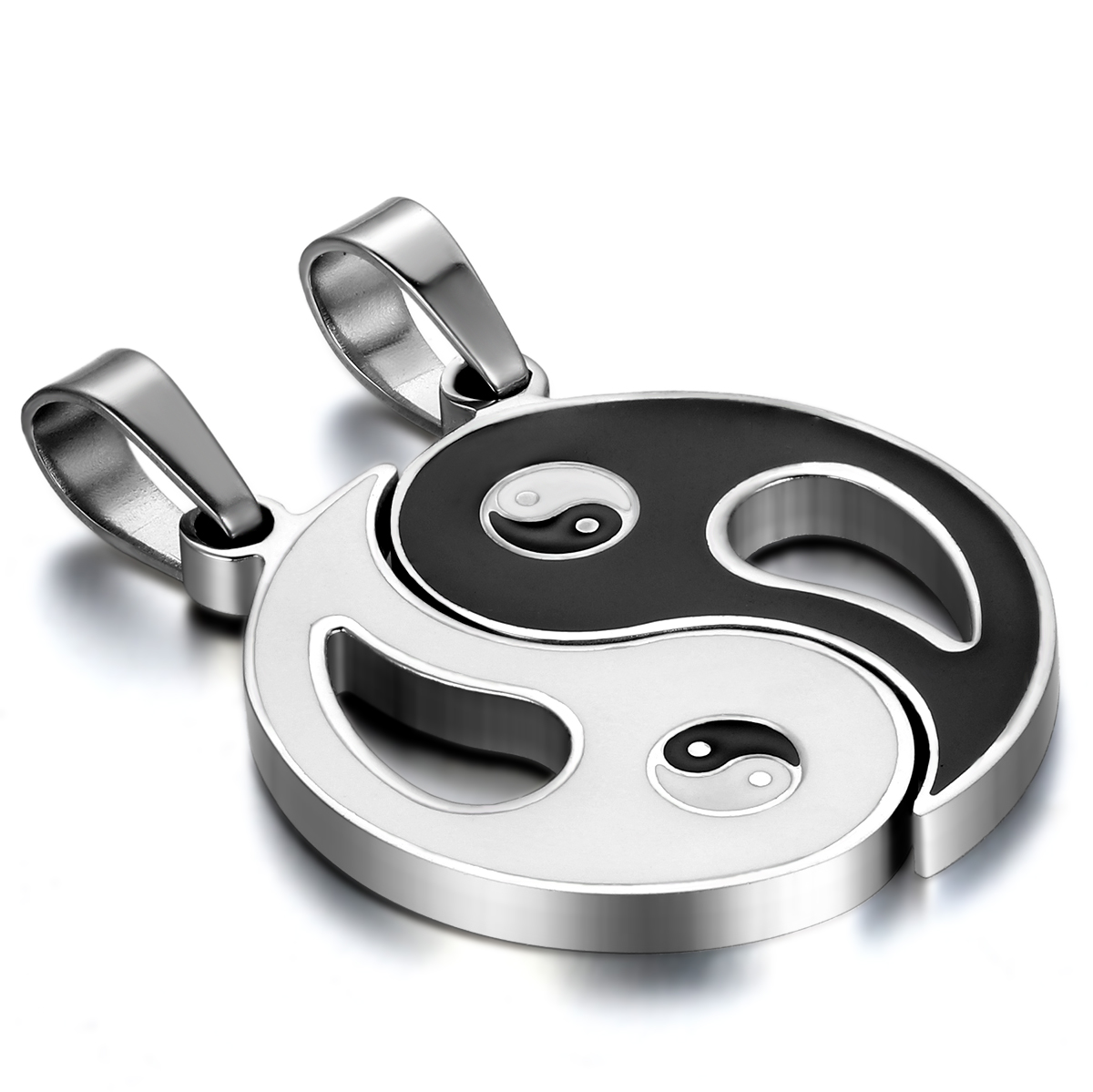 whole saleBONISKISS Stainless Steel Chinese Mystical Yin Yang Tai Chi Ba Gua Matching Pendant Gold Silver Black With Chian(Pair)
whole saleBONISKISS Stainless Steel Chinese Mystical Yin Yang Tai Chi Ba Gua Matching Pendant Gold Silver Black With Chian(Pair)