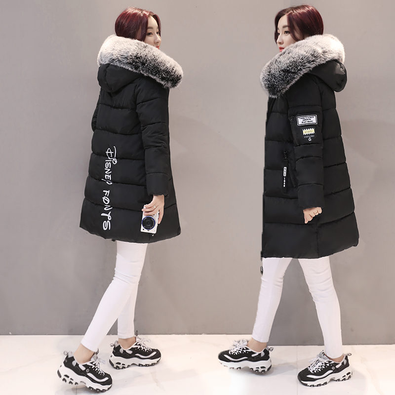 Warm Fur Fashion Hooded Quilted Coat Winter Jacket Woman 2017 Solid Color Zipper Down Coon Parka Plus Size 3Xl Outwear C3748 B3