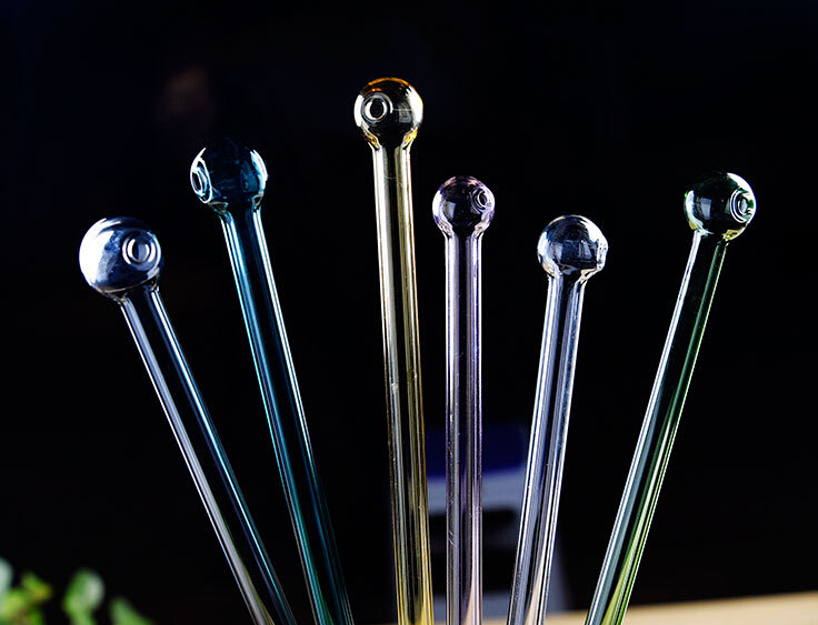 Round Head Glass Straw Creative Colorful Glass Straws Reusable Milk Drinking Straws Bar Party Supplies Wholesale