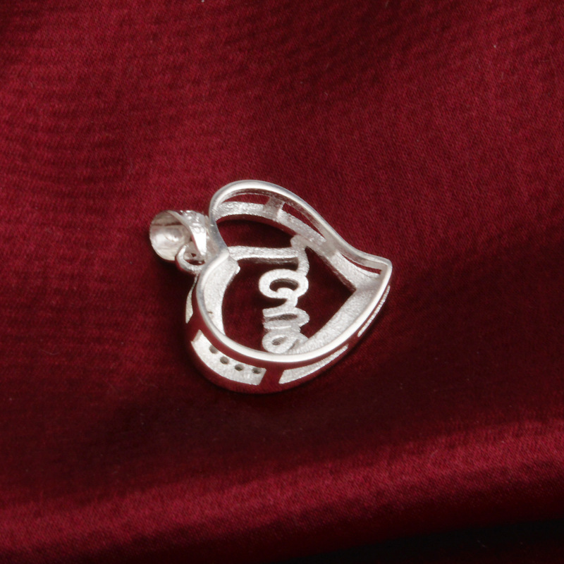 Silver Jewelry Pendant Fine LOVE heart-shaped clavicle chain 925 jewelry silver plated Necklace Pendants Fashion gift necklace Top Quality