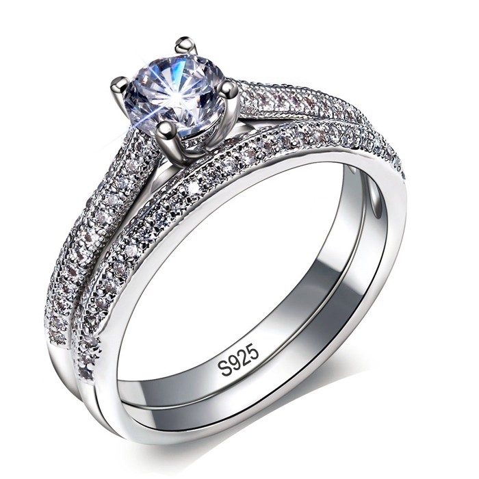 Big Sale Brand Wedding Ring Set Solid 925 Sterling Silver 1CT Zircon CZ Engagement Rings for Women Vintage Jewelry, Slivery;golden
Big Sale Brand Wedding Ring Set Solid 925 Sterling Silver 1CT Zircon CZ Engagement Rings for Women Vintage Jewelry, Slivery;golden