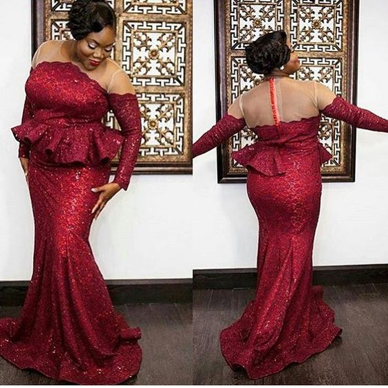 2019 Plus Size Burgundy Sequins Evening Dresses Sheer Jewel Neck Long Sleeve Mermaid Peplum Formal Occasion Prom Dresses Custom Made
2019 Plus Size Burgundy Sequins Evening Dresses Sheer Jewel Neck Long Sleeve Mermaid Peplum Formal Occasion Prom Dresses Custom Made