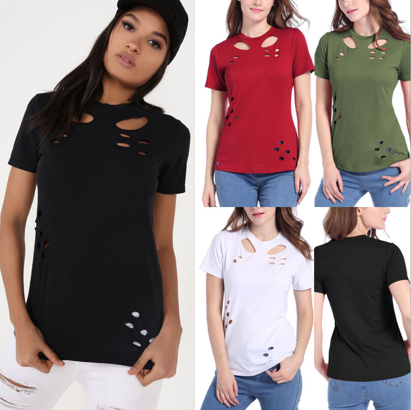 Women's T-Shirt Summer V-neck Tshirts Women Clothing Hollows Hole Design Solid Pure Color Tops Simple Tees, Wine red
Women's T-Shirt Summer V-neck Tshirts Women Clothing Hollows Hole Design Solid Pure Color Tops Simple Tees, Wine red