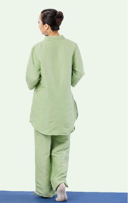 High quality Cotton linen Made India style yoga suits Top + Pants relaxed exercise uniform Buddhist sit in meditation Clothing