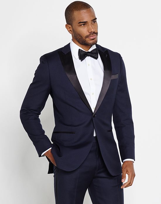 Classy Custom Made Blue Mens Wedding Suits Two Pieces Slim Fit Groomsmen Tuxedo Cheap Prom Suit(Jacket+Pants+Tie)