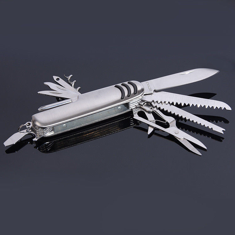 Multifunctional aluminum folding gift knife Swiss gift Saber 11 function Saber