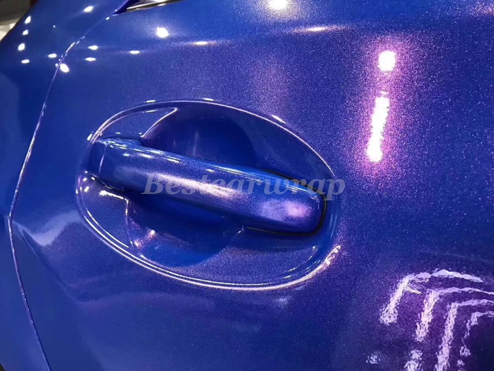 Sparkle Metallic Gloss blue red Vinyl Wrap Whole Car Wrap Covering With Air bubble Free Like 3M quality Low tack glue Size:1.52*20m( 5x67ft