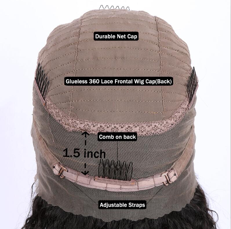 Natural Black 360 Lace Frontal Wig Pre Plucked With Baby Hair 150 Density Lace Front Human Hair Wig Brazilian Glueless Yaki Remy Wig