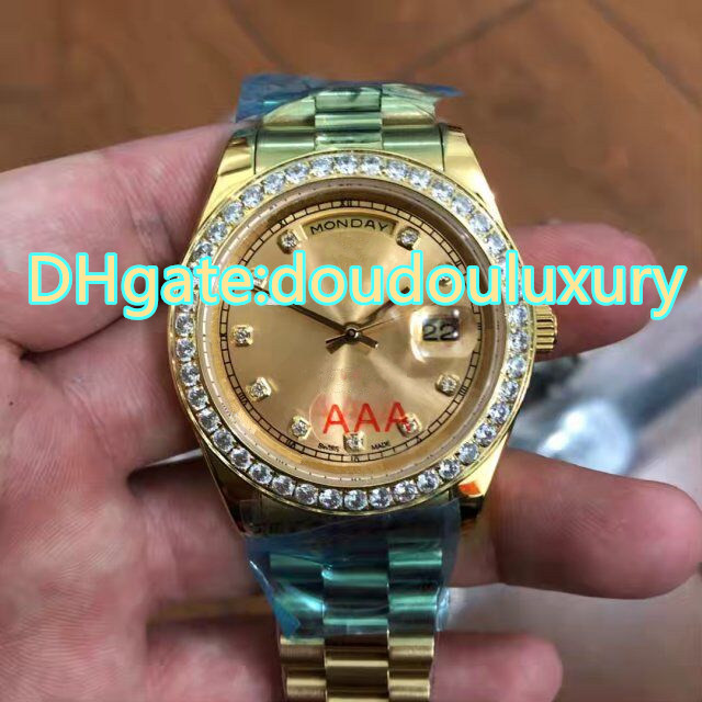 Diamond bezel fashion diamond watches gold stainless steel waterproof men watch automatic mechanical double calendar watches
Diamond bezel fashion diamond watches gold stainless steel waterproof men watch automatic mechanical double calendar watches