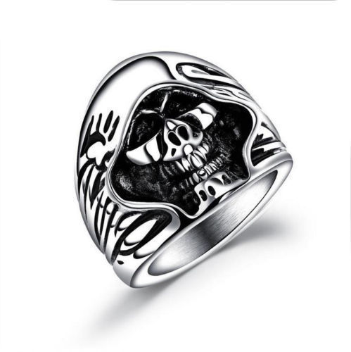 Fashion Mens Womens Hip Hop Silver Gothic Punk Skull Stainless Steel Ring Biker Band Rings Cluster Rings Jewelry Gift Size 8-11
Fashion Mens Womens Hip Hop Silver Gothic Punk Skull Stainless Steel Ring Biker Band Rings Cluster Rings Jewelry Gift Size 8-11