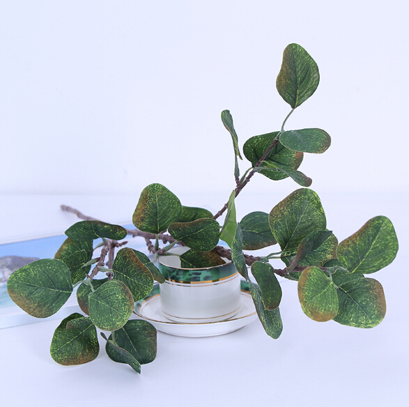 Green Artificial Leaves Large Eucalyptus Leaf Plants Silk Artificial Greenery For Weddings Decoration Fake Eucalyptus 60cm