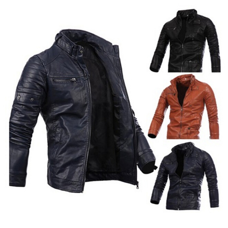 New Arrived Motorcycle Leather Men's Jackets Male Slim Coats With Zipper Man Outerwear Stand Jackets Jaqueta De Couro Masculina, Brown
New Arrived Motorcycle Leather Men's Jackets Male Slim Coats With Zipper Man Outerwear Stand Jackets Jaqueta De Couro Masculina, Brown