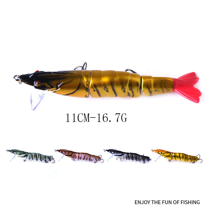New Mutil Segments Plastic Shrimp Squid bait 11cm 16.7g Realistic Prawn Swimming octopus Trout Lure Jointed Crankbaits
New Mutil Segments Plastic Shrimp Squid bait 11cm 16.7g Realistic Prawn Swimming octopus Trout Lure Jointed Crankbaits