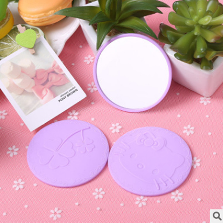 Free shipping depiction comestic Mirrors Girl mini pocket makeup mirror cosmetic Small Cute Cartoon Pocket Hand circular Makeup Mirror