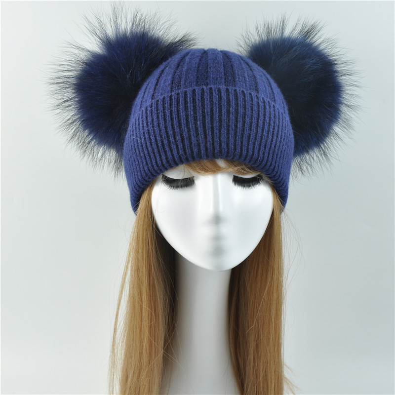 Double Real Raccoon Fur Pompom Hat Women Winter Caps Knitted Wool Hats Skullies Beanies Girls Female Two Fur Pom Pom Beanie Hat D18103006, Dark grey match fur
Double Real Raccoon Fur Pompom Hat Women Winter Caps Knitted Wool Hats Skullies Beanies Girls Female Two Fur Pom Pom Beanie Hat D18103006, Dark grey match fur