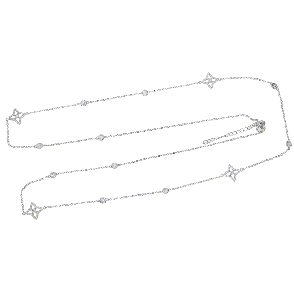 95+5cm long cz station chain necklace women ladies sexy jewelry CZ statement sweater chain fashion elegance multi layer necklaces