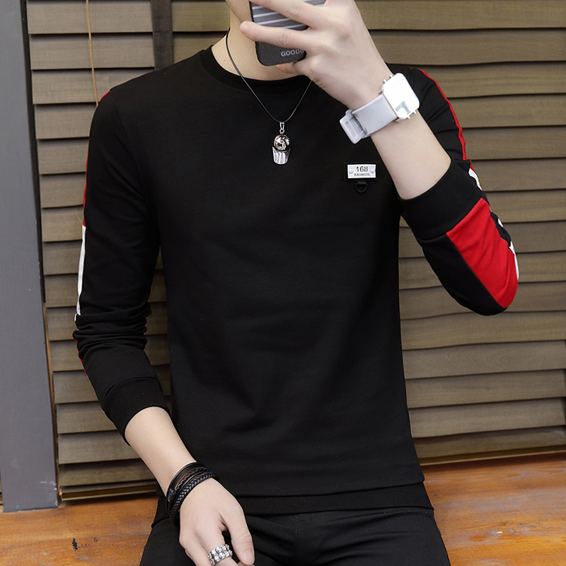 Long-sleeved T-shirt men's thin section round neck Korean version of the loose trend students new warm bottoming shirt men, White;black
Long-sleeved T-shirt men's thin section round neck Korean version of the loose trend students new warm bottoming shirt men, White;black