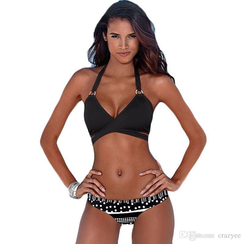 Minimalism Le Brand 2017 New Patchwork Swimwear Women Swimsuit Backless Sexy Bandage Swimsuit Women Solid Bathing Suit BK558, Green