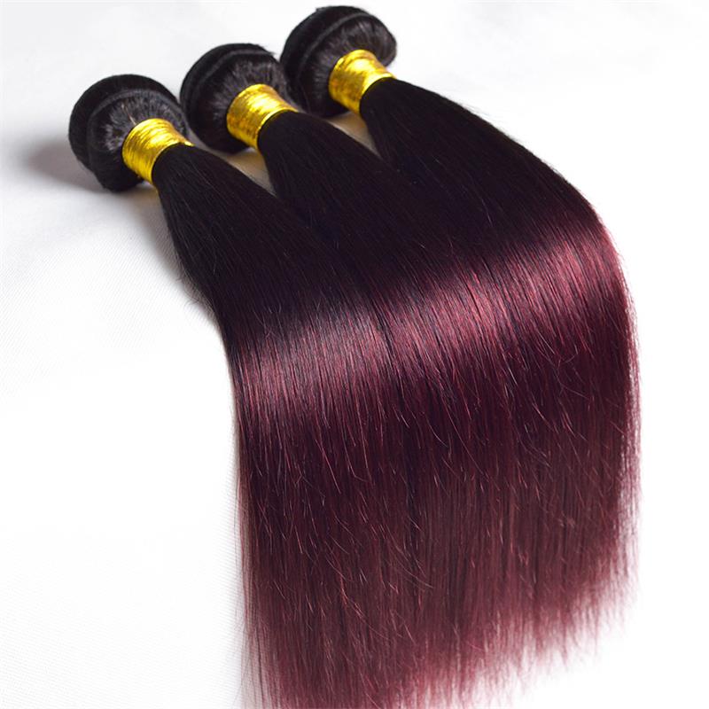 Wholesale high quality 100% High Quality Ombre 1B/99J Straight Hair Weft Brazilian Human Hair Extensions
Wholesale high quality 100% High Quality Ombre 1B/99J Straight Hair Weft Brazilian Human Hair Extensions