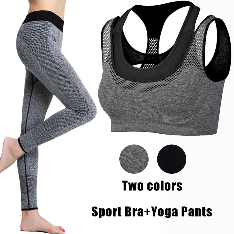 2Pcs Women Yoga Sets Fitness Sport Bra+Yoga Pants Leggings Set Gym Running Sport Suit Set Workout Clothes, Grey
2Pcs Women Yoga Sets Fitness Sport Bra+Yoga Pants Leggings Set Gym Running Sport Suit Set Workout Clothes, Grey