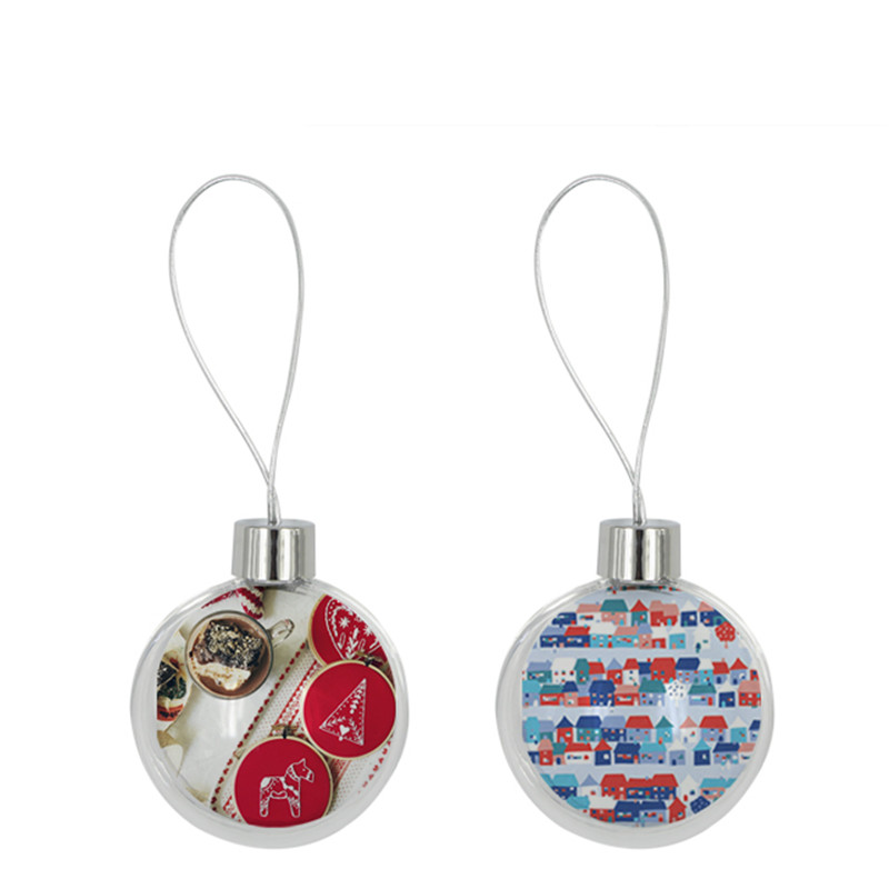 sublimation christmas ornaments round ball shape personalized custom consumables supplies hot transfer printing material xmas gift new style