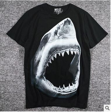 Shark Print T Shirt Personality Trend Short-Sleeved Tshirt Loose Round Neck Men and Women 3D Print Shirt, Black
Shark Print T Shirt Personality Trend Short-Sleeved Tshirt Loose Round Neck Men and Women 3D Print Shirt, Black
