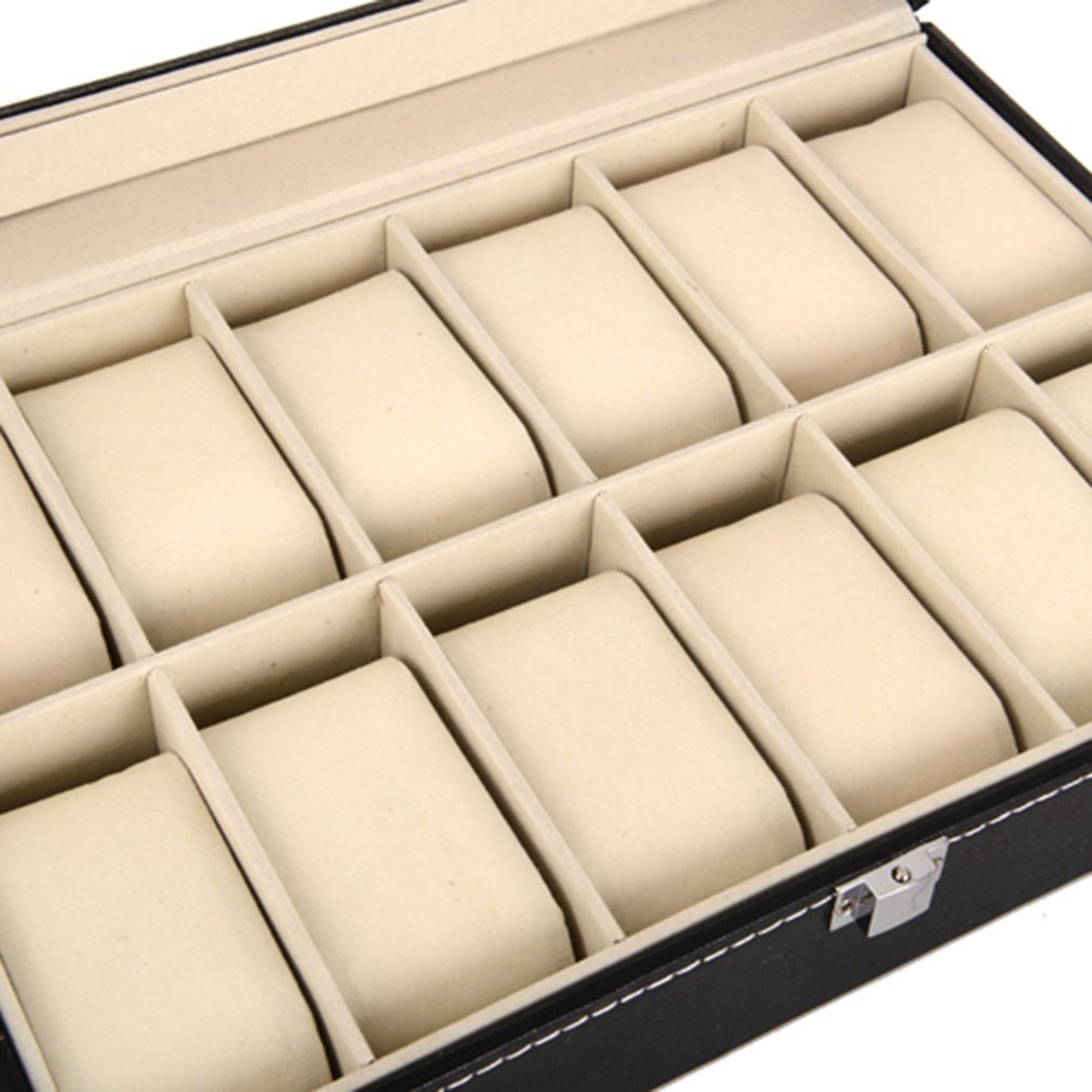 1012 Slots Watch Box Universal Watches Display Case Glass Top watch winder Jewelry Storage Box Wristwatch Organizer