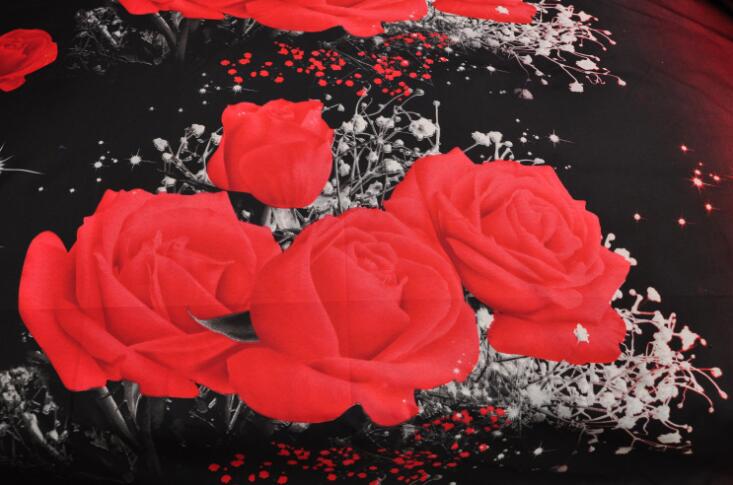 3D Rose Bedding Set Romantic Duvet Cover Bed Sheet Pillowcase Bedclothes 3 pcs Queen King