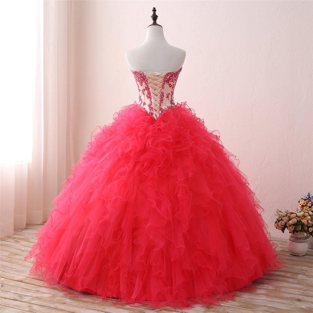 2018 New Arrived Real Photo Sexy Crystal Ball Gown Quinceanera Dress with Appliques Sequin Sweet 16 Dress Vestido Debutante Gowns BQ130