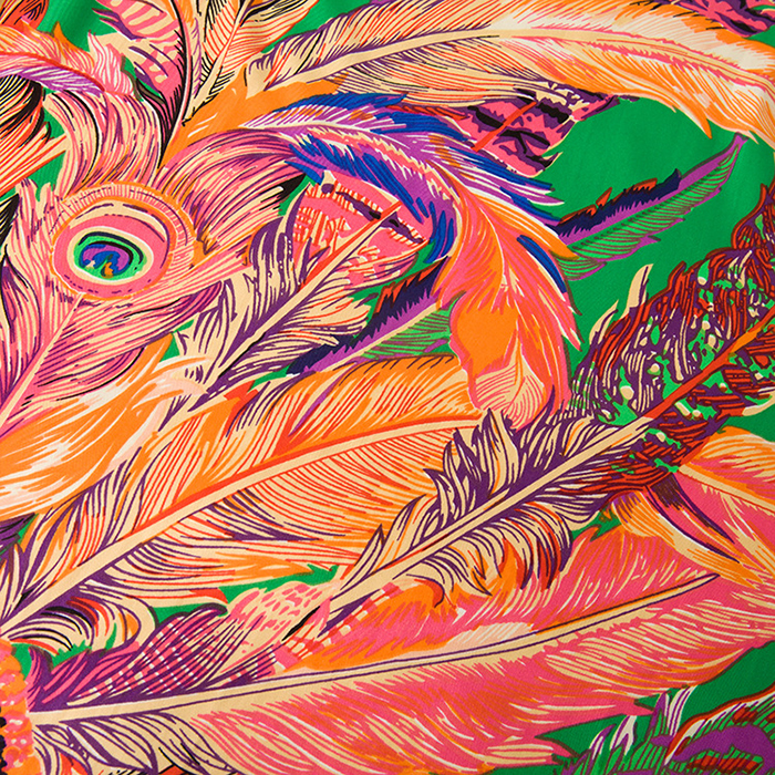 Ethnic Feather Square Print Scarf For Women New Indios Shawl Foulard Femme Echarpe En Soie Green Large Silk Twill Scarfs Dropshipping