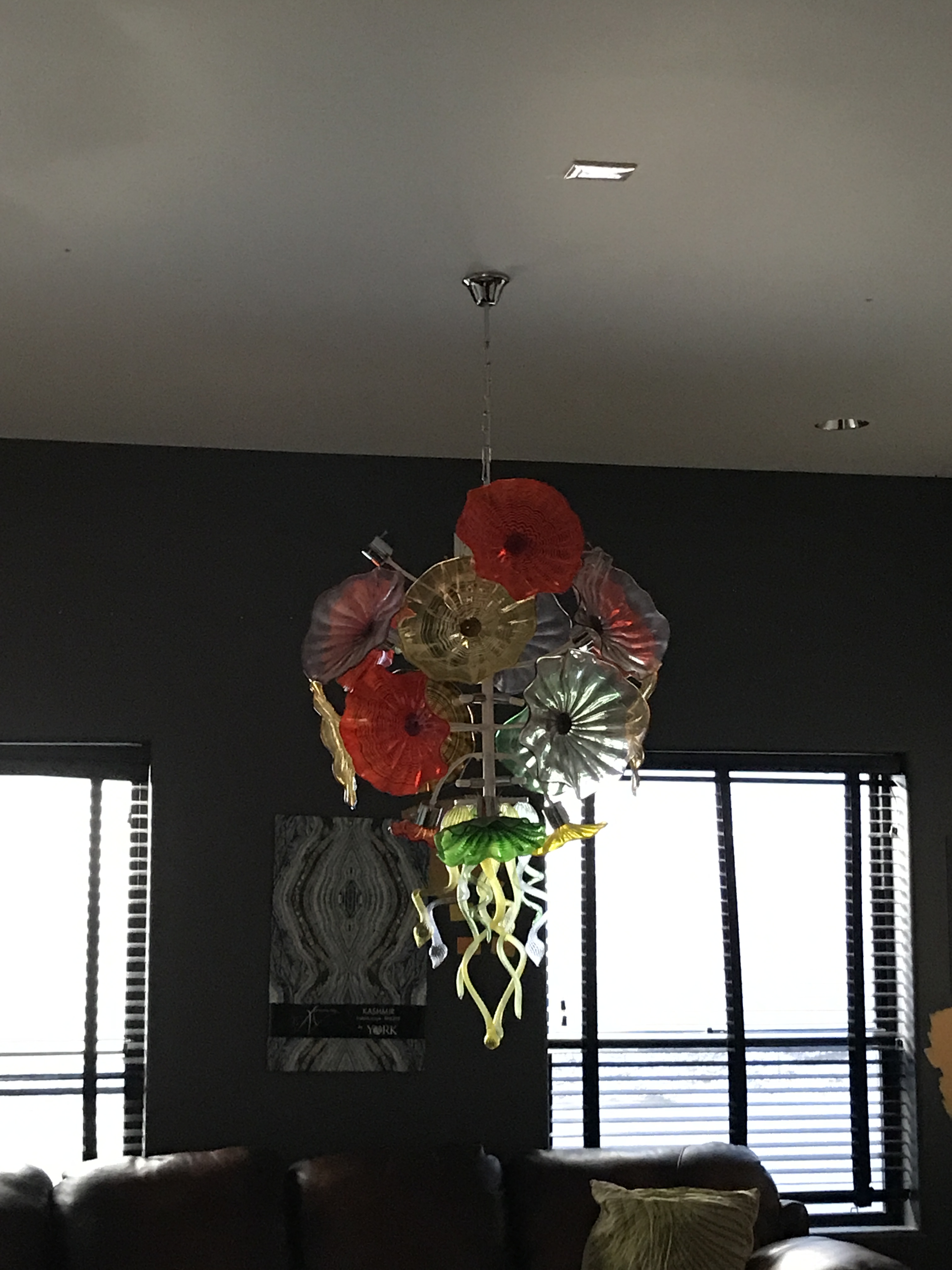 Modern Flower Chandelier Lamp LED Pendant Lighting Hand Made Blown Glass Large Crystal Chandelier for Villa Hotel Restaurant Art Decoartion