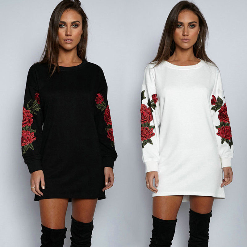 Wholesale- Long Sleeve Hoodie Sweatshirts Flower Cotton New Pullover Sweatshirt Tops Clothes Fashion Women Ladies Clothing Casual, Black
Wholesale- Long Sleeve Hoodie Sweatshirts Flower Cotton New Pullover Sweatshirt Tops Clothes Fashion Women Ladies Clothing Casual, Black