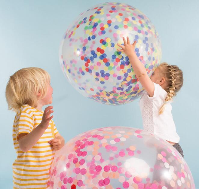 36 Inch Latex Balloons Giant Confetti Balloon Big Clear Inflatable Wedding Mariage Happy Brithday Party Decoration Favor