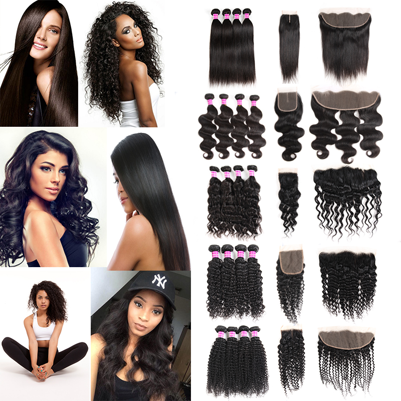 Brazilian Virgin Hair Vendors Straight Body Deep Water Wave Kinky Curly Human Hair Weave Bundles With Frontal Closure Hair Extensions Wefts
Brazilian Virgin Hair Vendors Straight Body Deep Water Wave Kinky Curly Human Hair Weave Bundles With Frontal Closure Hair Extensions Wefts