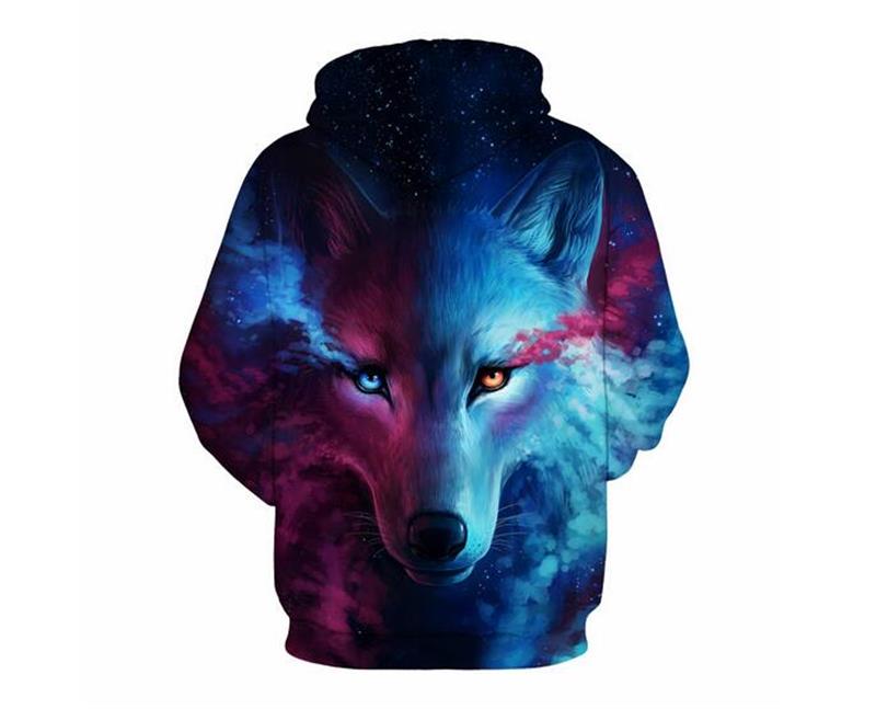 3D Hoodies Mens Womens Casual Sweatshirts Space Galaxy wolf lion Print Hoodie Universe Starry Sky Graphic Unisex Pullover by niubility